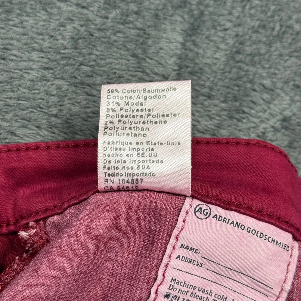 AG Adriano Goldschmied The Stilt Cigarette Leg Pink‎ Jeans Womens - Picture 15 of 15
